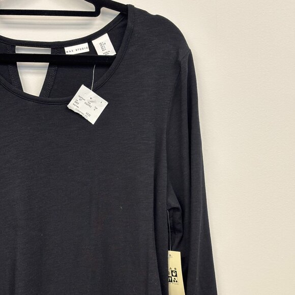 Max Studio – Black Long-Sleeved T-Shirt | Size L - NWT - Picture 2 of 4